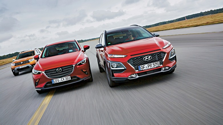 Porównanie: Dacia Duster kontra Mazda CX-3 i Hyundai Kona