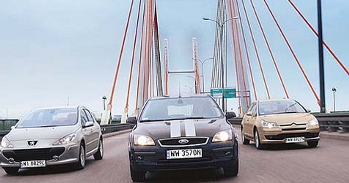 Peugeot 307, Citroen C4, Ford Focus - Ostry pościg za Focusem