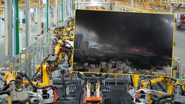 Pożar w fabryce BYD w Shenzen w Chinach