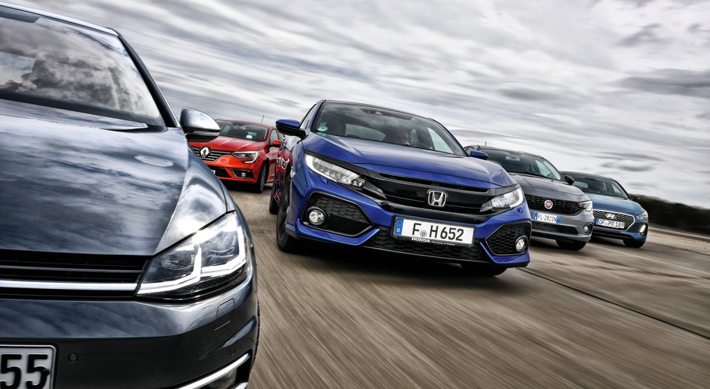 Fiat Tipo vs. Honda Civic, Hyundai i30, Renault Megane i VW Golf