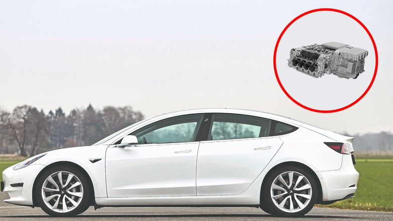 Czy Teslę dałoby się przerobić na hybrydę? Układ hybrydowy Horse z silnikiem  spalinowym 1.5 został stworzony do aut zaprojektowanych od podstaw jako elektryczne, a jego gabaryty są zbliżone do gabarytów silnika eelktrycznego. Jedyny problem: producent raczej nie będzie taką przeróbką zainteresowany. 