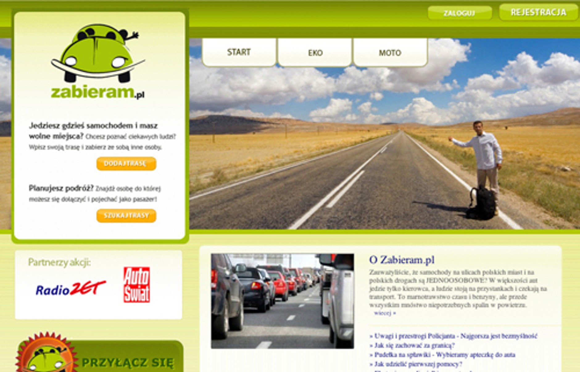 Autostopem do pracy. Nowa akcja Auto Świata i Radia Zet - Zabieram.pl