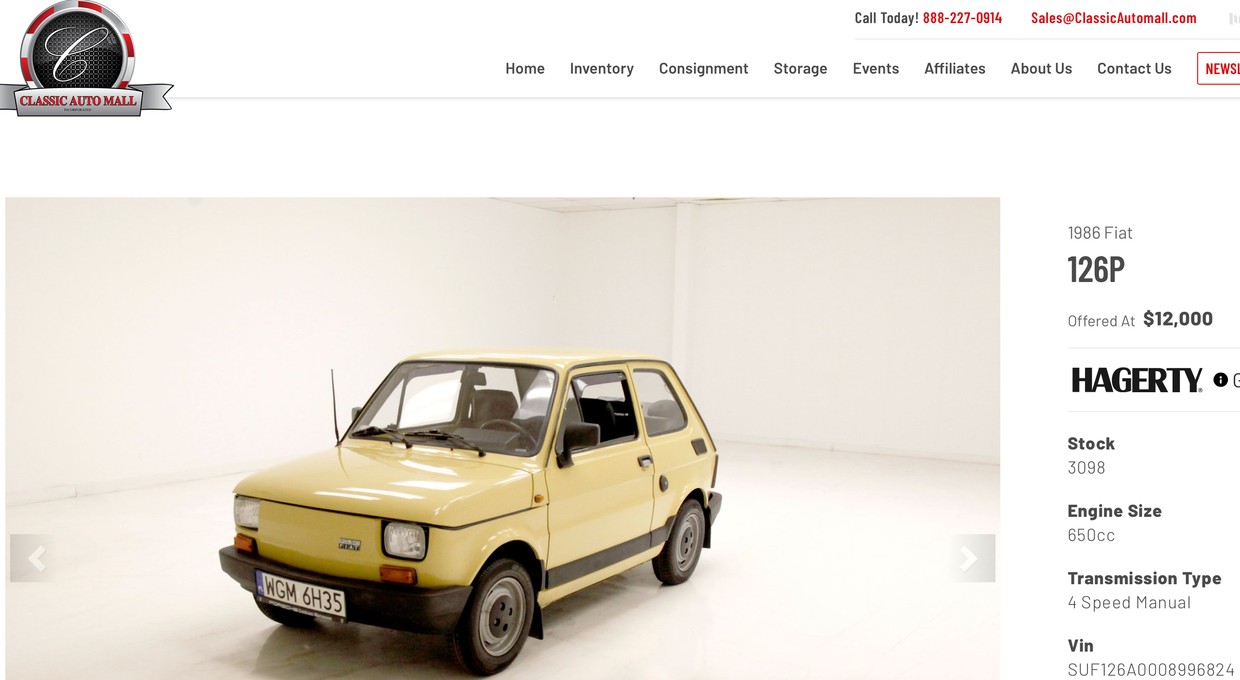 Ile kosztuje Maluch w USA? Z Grodziska do Pensylwanii