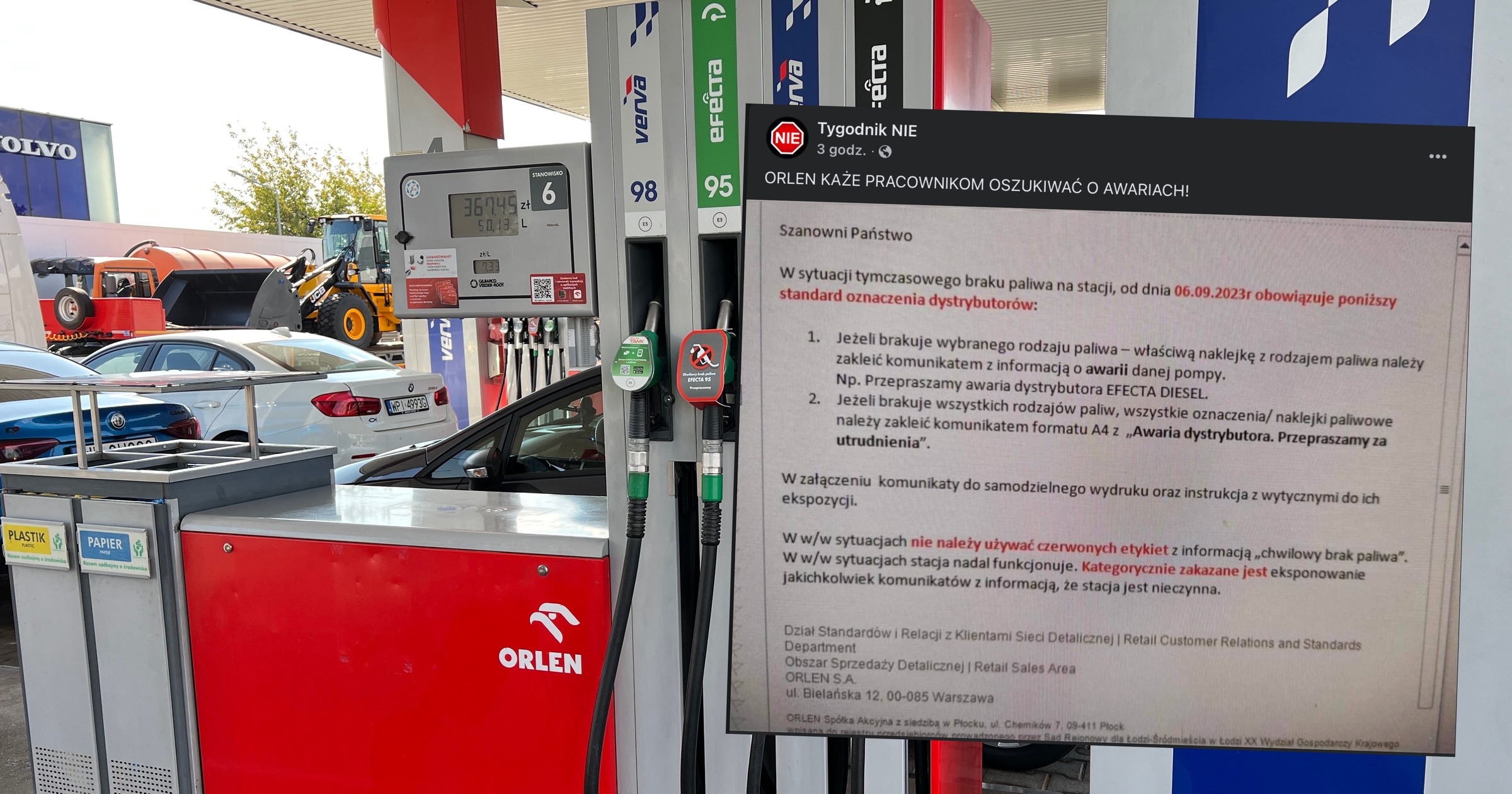 Orlen poinstruował pracowników, jak mają komunikować informację o braku paliwa na stacjach benzynowych