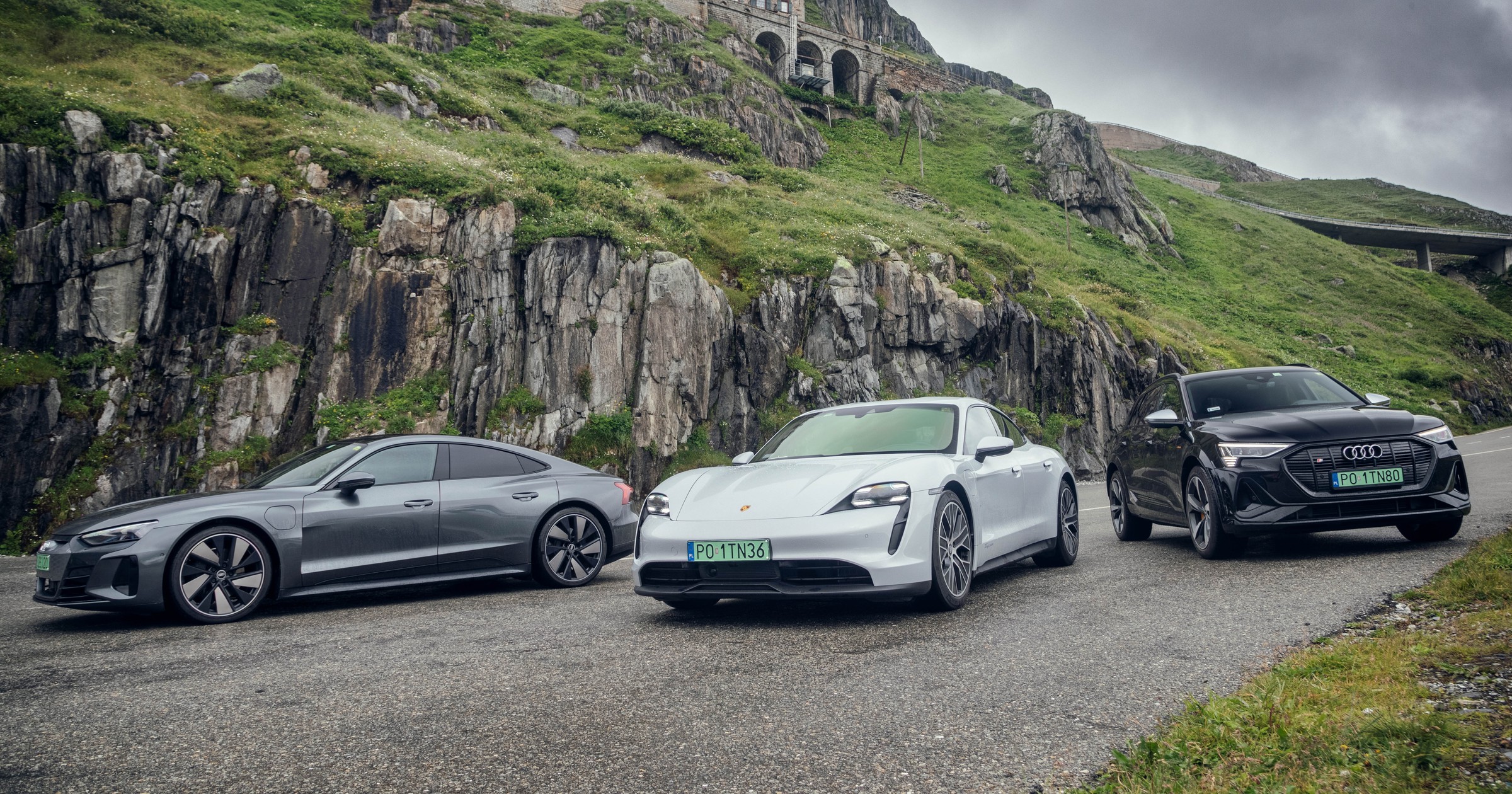 Elektromobilność Alpy Audi e-Tron S Audi e-Tron GT Porsche Taycan