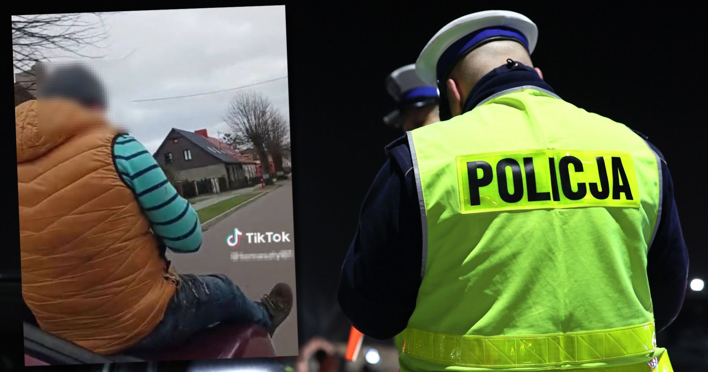 Siedzieli na masce jadącego auta i wszystko nagrywali (zdj. TikTok)