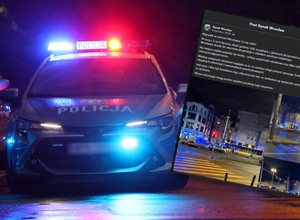 Dwaj policjanci zdążyli przebiec. Trzeciego potrącił autobus