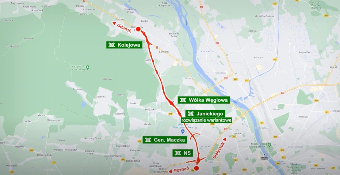 Droga S7 w Warszawie