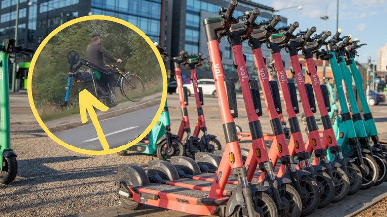 Senior, który zabrał hulajnogę z pewnością nie wiedział o zamontowanym nadajniku GPS