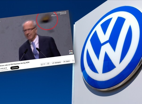 Ekolodzy zaatakowali w siedzibie Volkswagena. Dyrektor uchyla się w ostatniej chwili [WIDEO]
