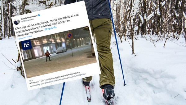 Biegają na nartach po ulicach Helsinek. Służby nie nadążają z odśnieżaniem