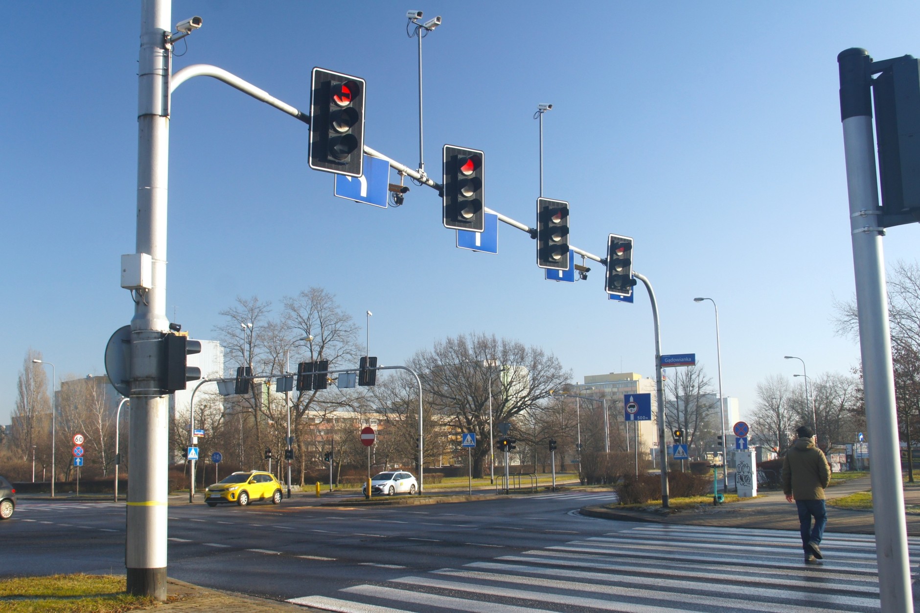 System RedLight zainstalowany na skrzyżowaniu we Wrocławiu
