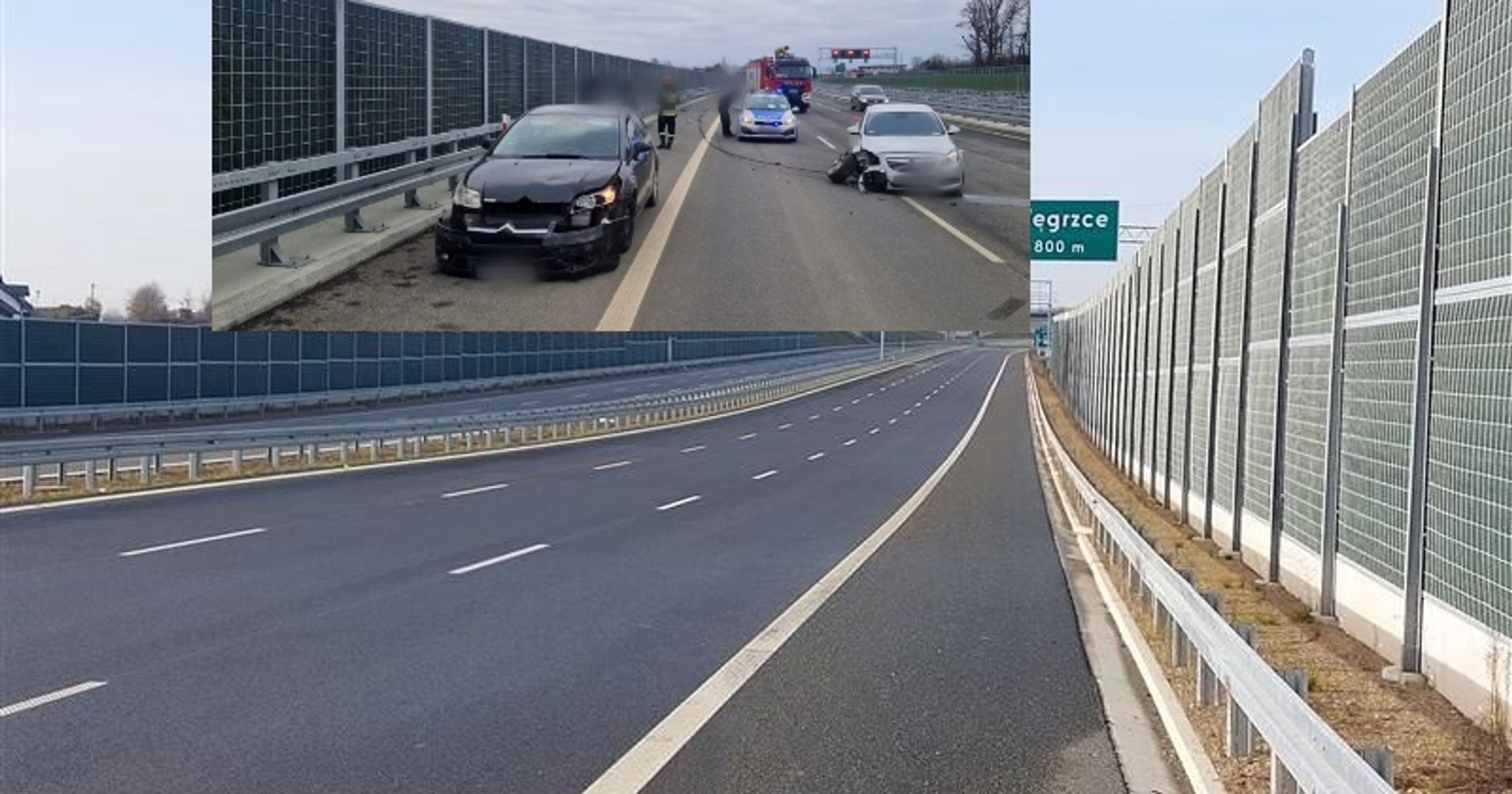 Kolizja na Północnej Obwodnicy Krakowa