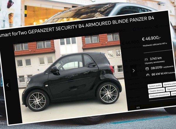 Pancerny Smart i inne niepozorne opancerzone auta na niebezpieczne czasy. Zobacz, za ile można je kupić