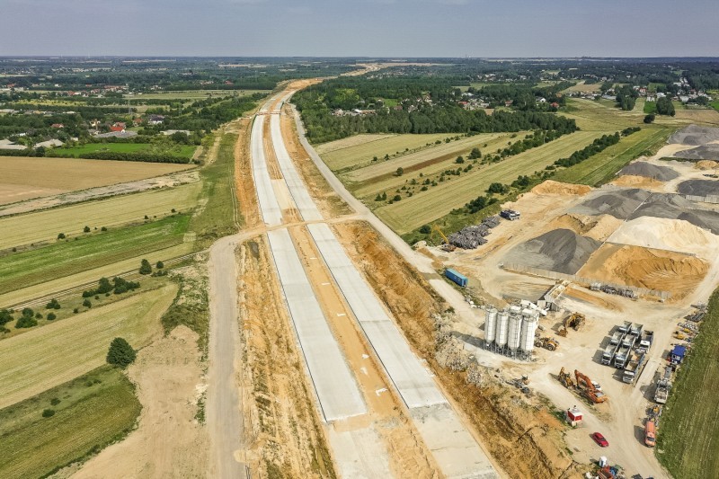 Budowa autostrady A1 na wysokości Częstochowy