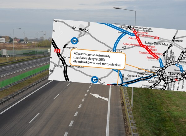 Rozbudowa autostrady A2 pomiędzy Łodzią i Warszawą już wkrótce. Są pierwsze ZRID-y