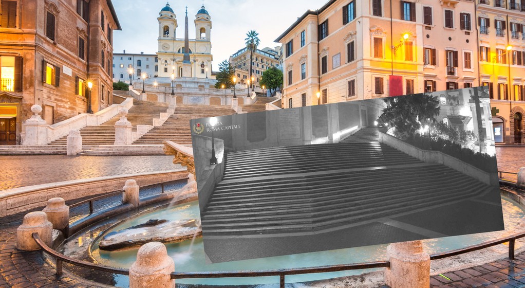 Schody hiszpańskie w Rzymie (Facebook: Polizia Roma Capitale)