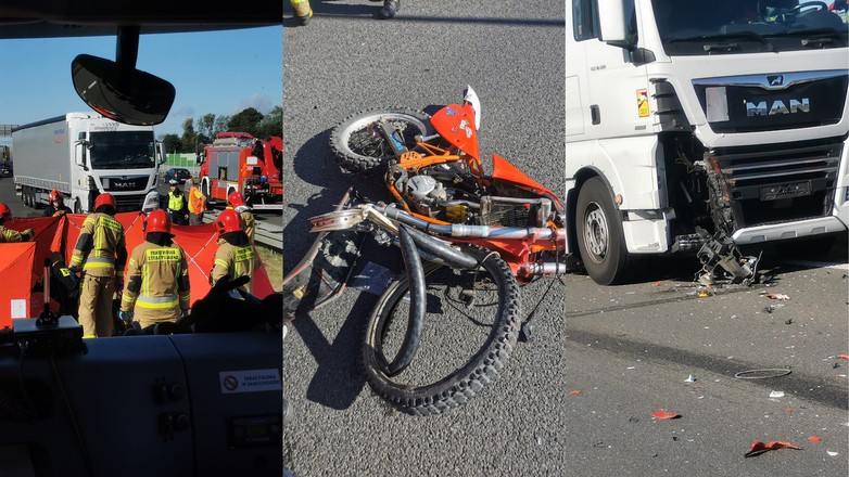 Zdjęcia z wypadku na S8 (facebook; Straż Pożarna w Jeżewie Starym)