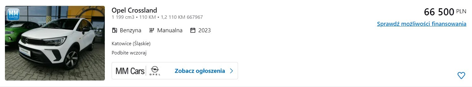 Opel Crossalnd z placu o 25 tys. taniej niż w cenniku