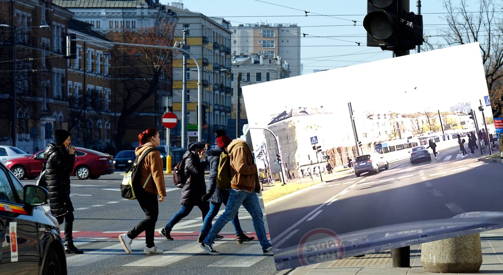 Niebezpieczna sytuacja na przejściu dla pieszych