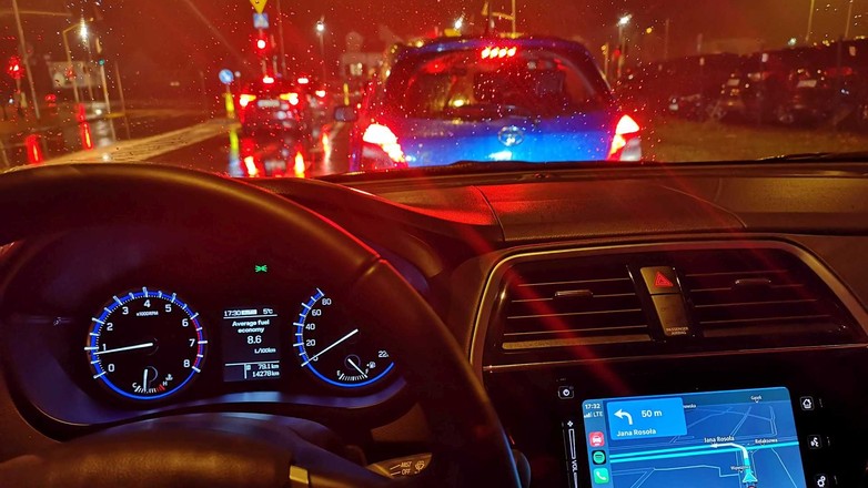 Test nawigacji na południowej obwodnicy Warszawy