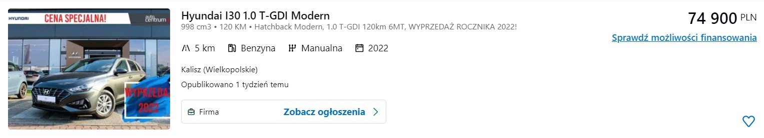 Hyundai i30 z rabatem ok. 14 tys. zł