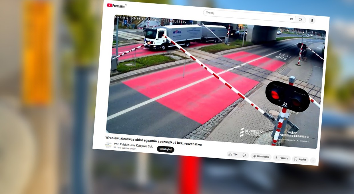 Oblał egzamin na prawo jazdy z "rozsądku i bezpieczeństwa". Nagranie od PKP