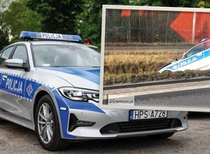 Policyjne BMW wylądowało w rowie. Uciekiniera złapano