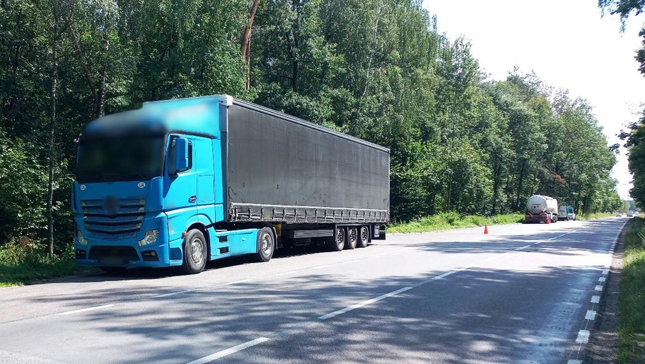 Ukraińska ciężarówka zatrzymana do kontroli na DK 19 przez mazowieckich inspektorów