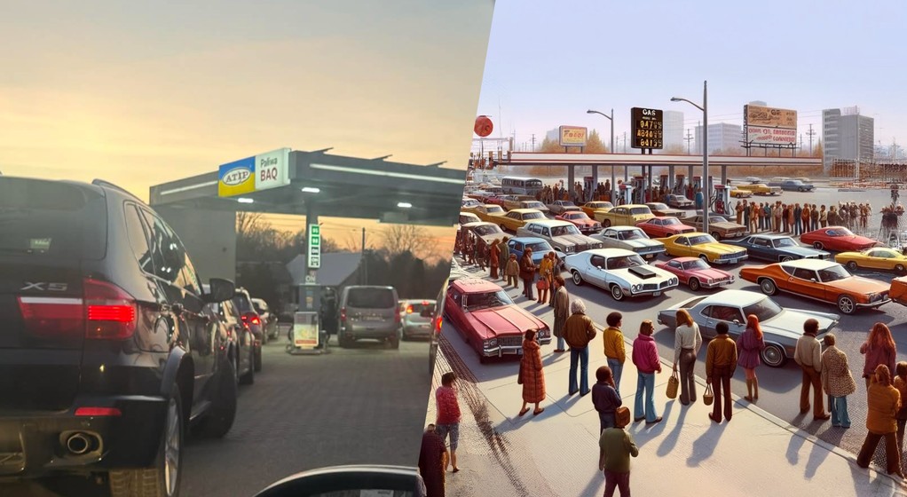 Na razie na europejskich stacjach kolejki pojawiają się tylko dlatego, że kierowcy próbują zatankować przed podwyżkami. W latach 70. w USA i w Europie Zachodniej bywało gorzej