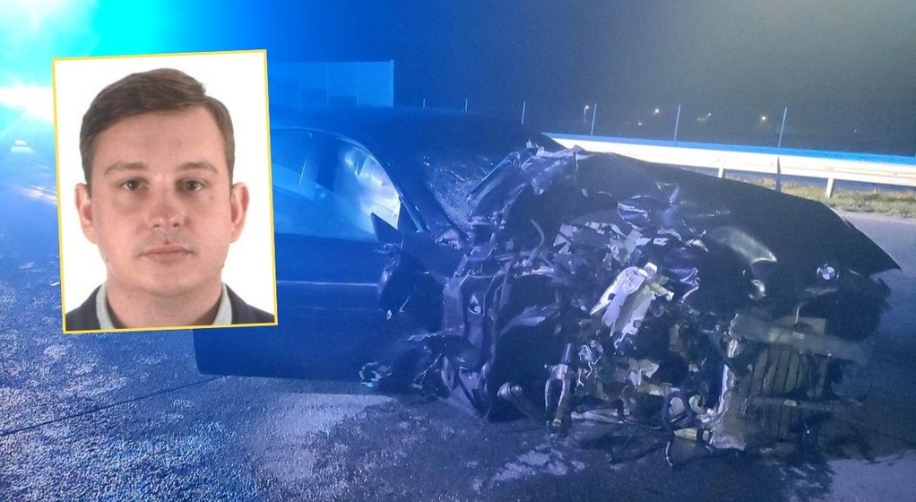 Sebastian Majtczak i miejsce wypadku na A1