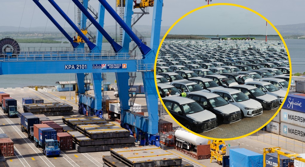 Samochody w porcie w Kenii