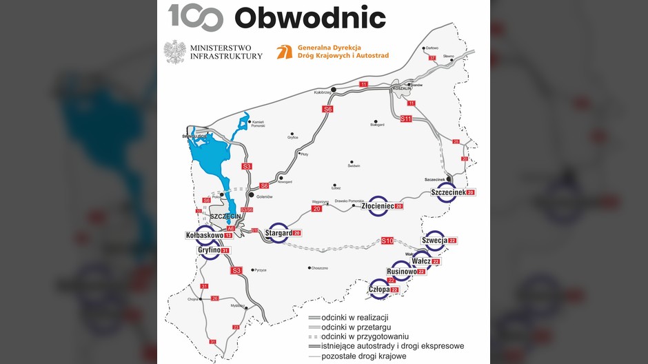 Dziewięć inwestycji na Pomorzu Zachodnim w ramach programu "100 obwodnic"
