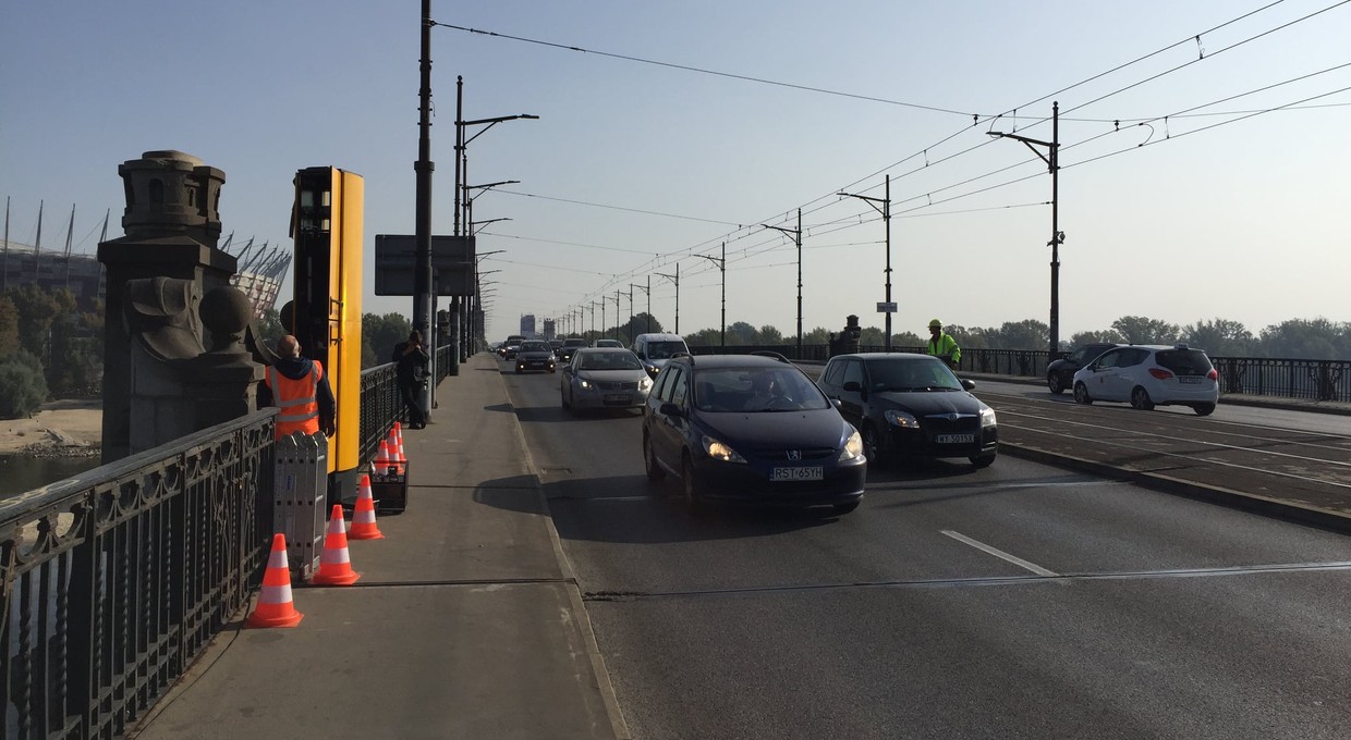 Na moście Poniatowskiego pojawiły się fotoradary, kierowcy momentalnie zwolnili