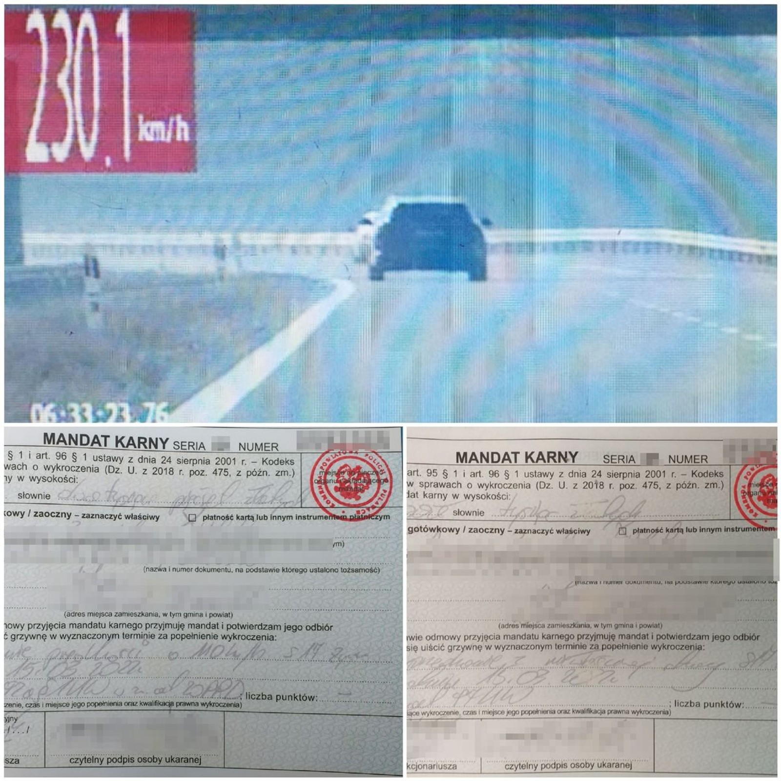 Trzy mandaty w ciągu dwóch dni. Przekroczył prędkość o 110 km/h
