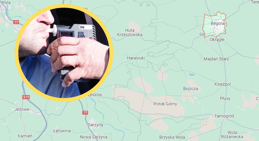 Pijany lekarz Piotr M. z Biłgoraja został zatrzymany przez policjantów. Sąd umorzył sprawę. Zdjęcia mapy: Mapy Google)