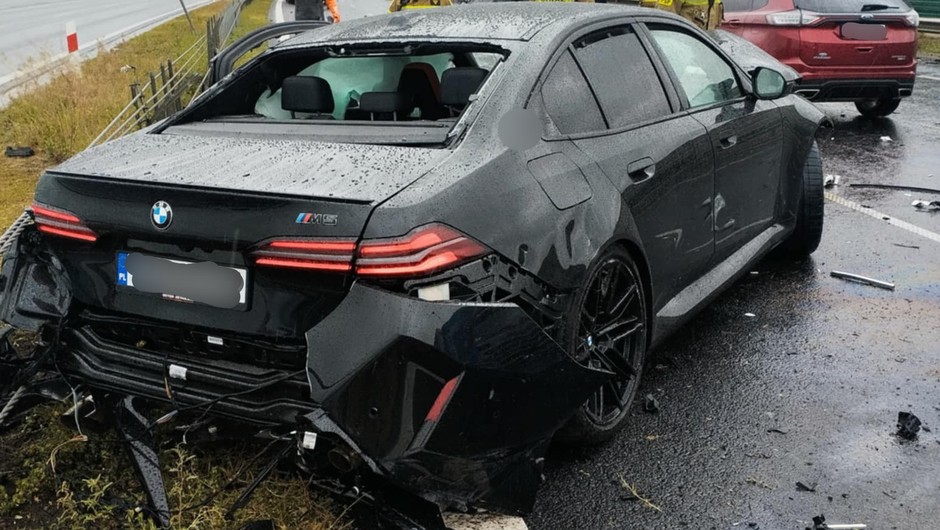 Wypadek z udziałem BMW M5
