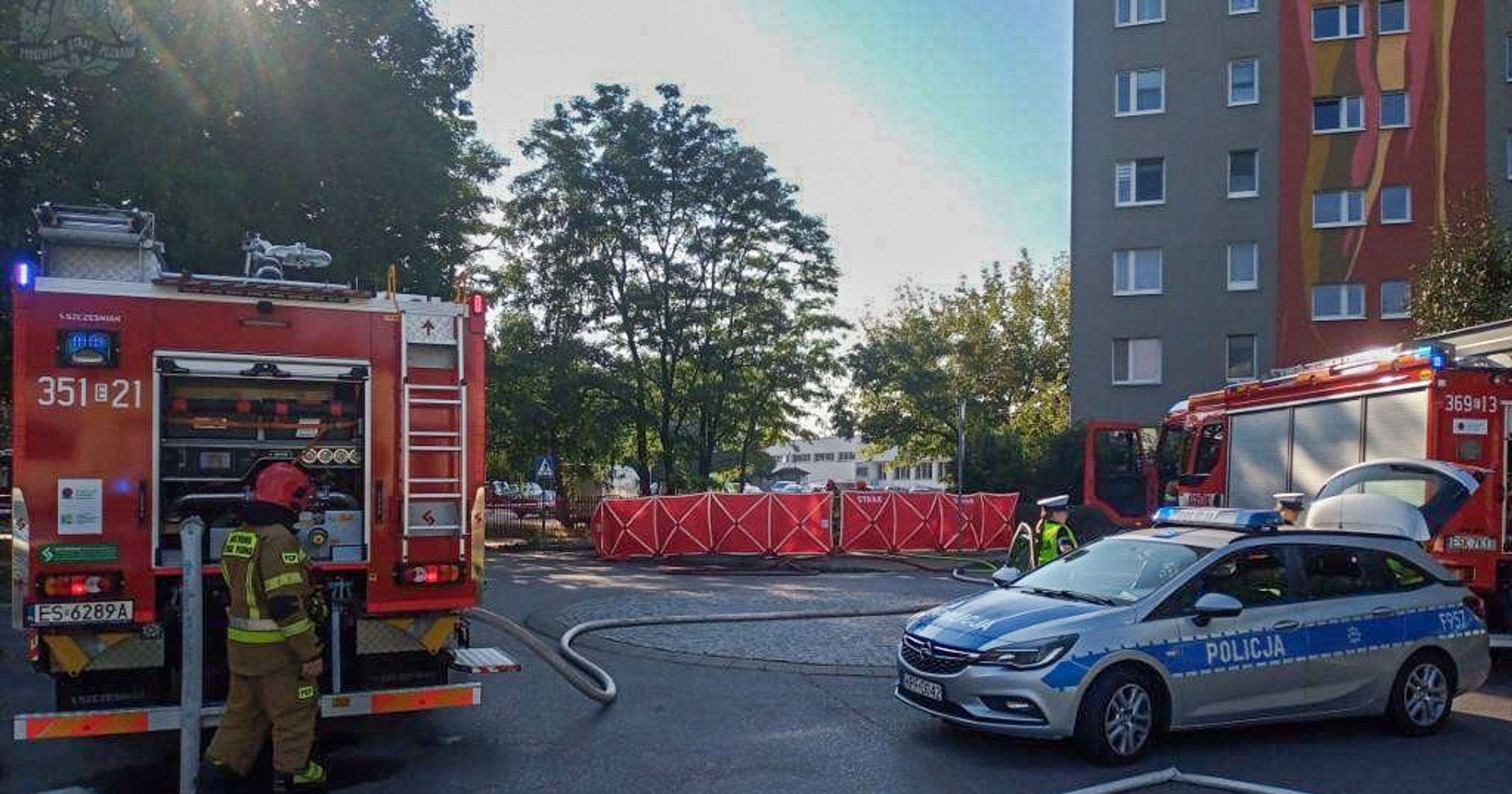 Pożar samochodu elektrycznego w Skierniewicach