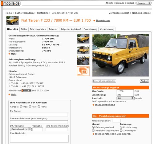 Tarpan F 233 - dziwne losy auta z Polski