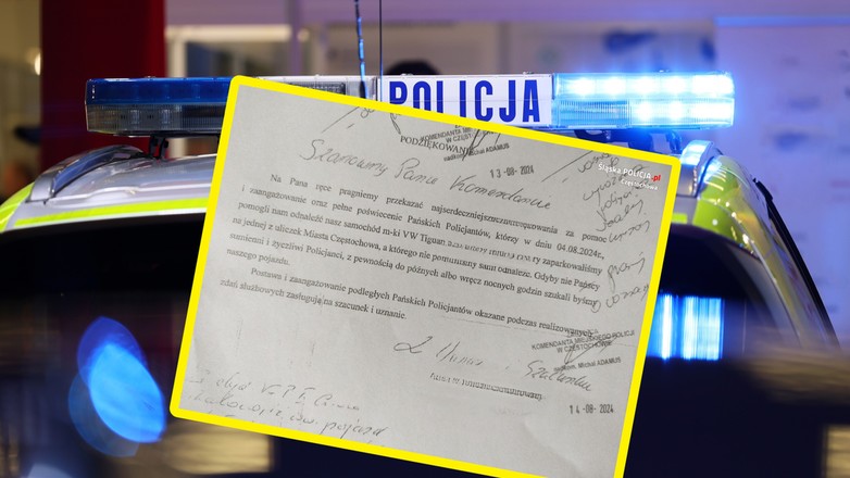 Zgubili samochód na ulicy. Potem podziękowali za poszukiwania policji, która go znalazła