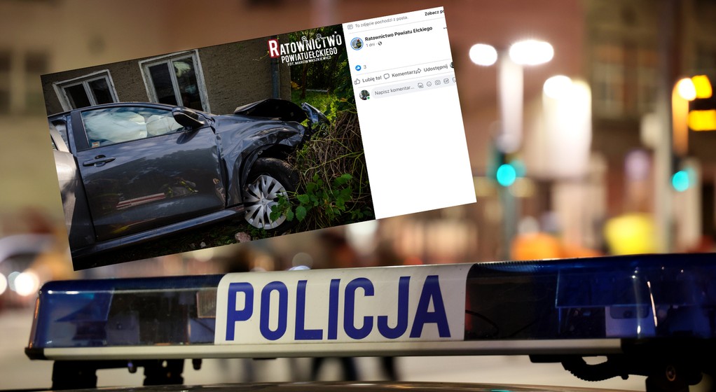 Kierowca Renault próbował ominąć kurę. Wtedy doszło do wypadku z nieprzepisowo jadącą Toyotą (Facebook: Ratownictwo Powiatu Ełckiego)