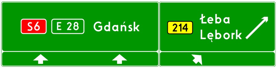 Nowy znak E-2d "drogowskaz tablicowy umieszczany nad jezdnią na autostradzie lub na drodze ekspresowej"