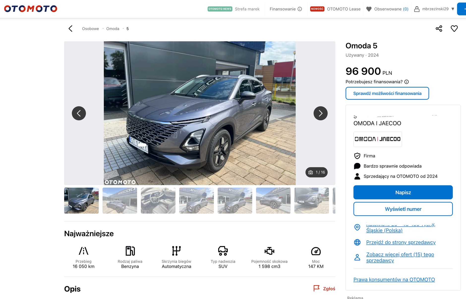 Używana Omoda 5 w ogłoszeniu