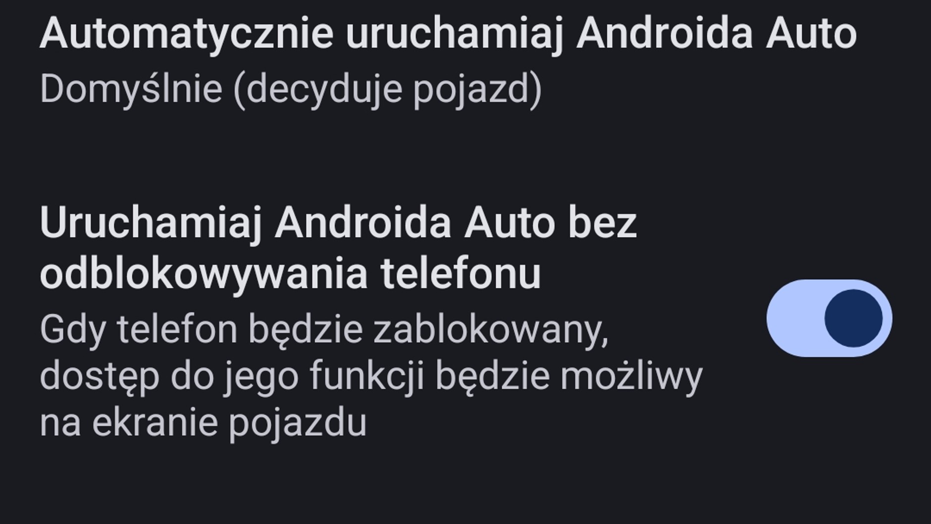 Android Auto - ustawienia