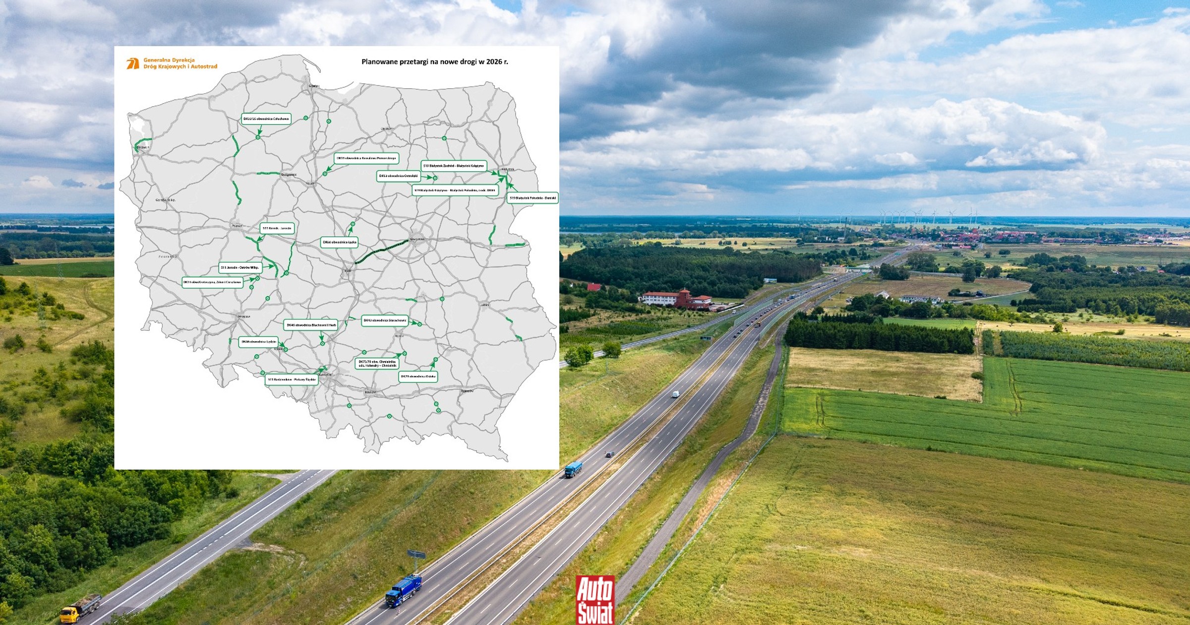 Nowe drogi w 2026 r. GDDKiA podała wielką listę i pokazała mapę