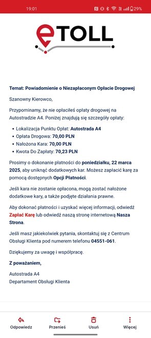 Oszustwo na e-TOLL