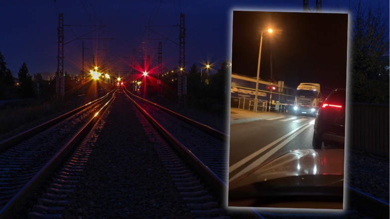 Naczepa tira nie miała szans w starciu z pędzącym pociągiem (fot. youtube.com/@nowinyTV)