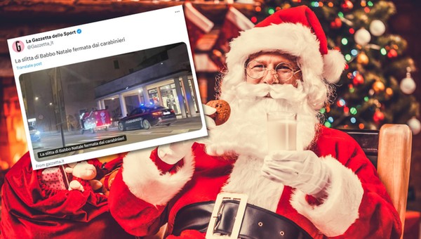 Policjanci zatrzymali Świętego Mikołaja. Poszło o sanie