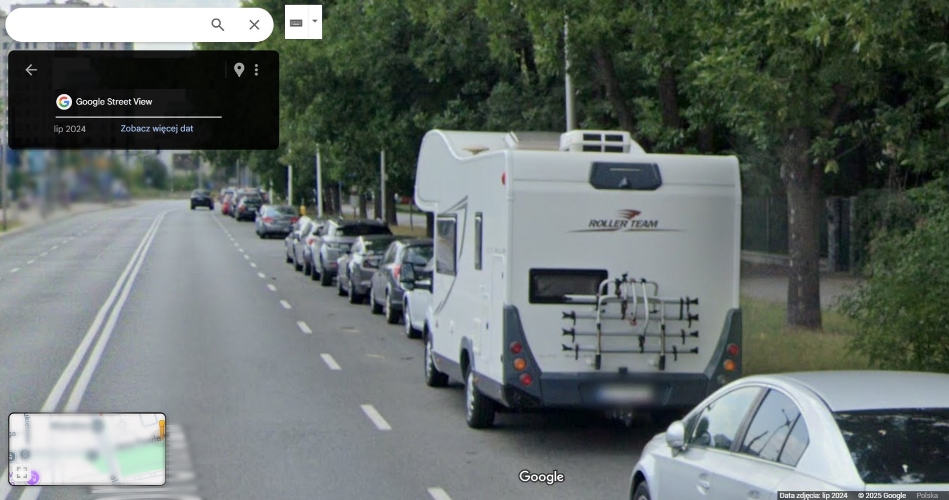 Na Google StreetView łatwo namierzyć kampery zaparkowane na ulicy