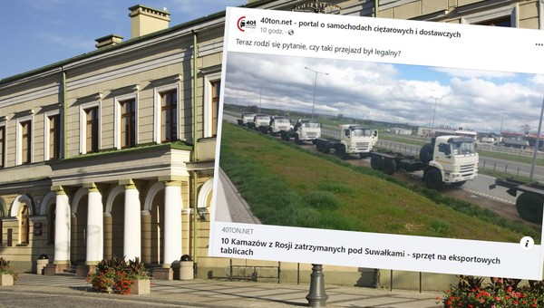 "Biały konwój" z Rosji zatrzymany pod Suwałkami. Kamazy miały specjalne tablice rejestracyjne